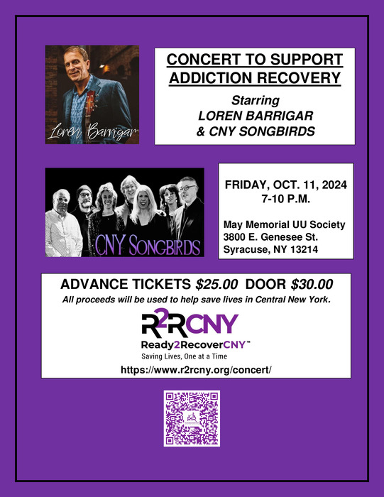 Loren Barrigar & CNY Songbirds in Concert to Support Addiction Recovery