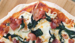 Grilled Pizza With Spinach & Bacon